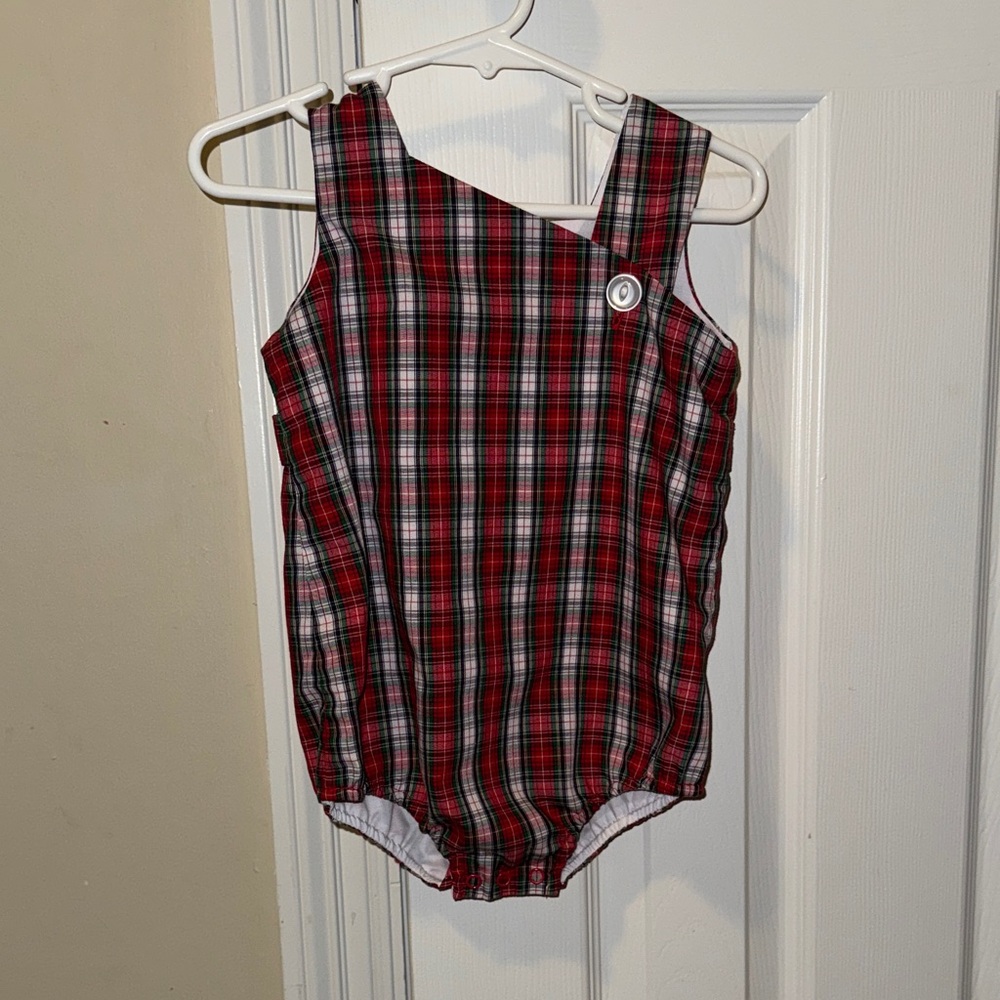 The Beaufort Bonnet Company Red Plaid Bodysuit